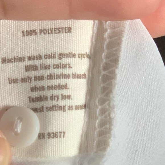 DECREE Womens Sheer White Staple Button Down Flowy Blouse Small - Picture 6 of 7